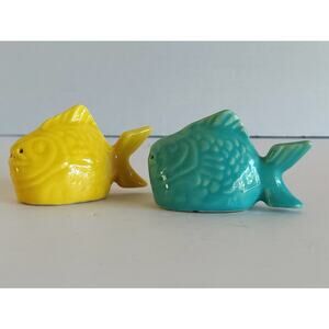Vintage 1950's Chicken of the Sea Bauer Pottery Fish Salt & Pepper Shakers
